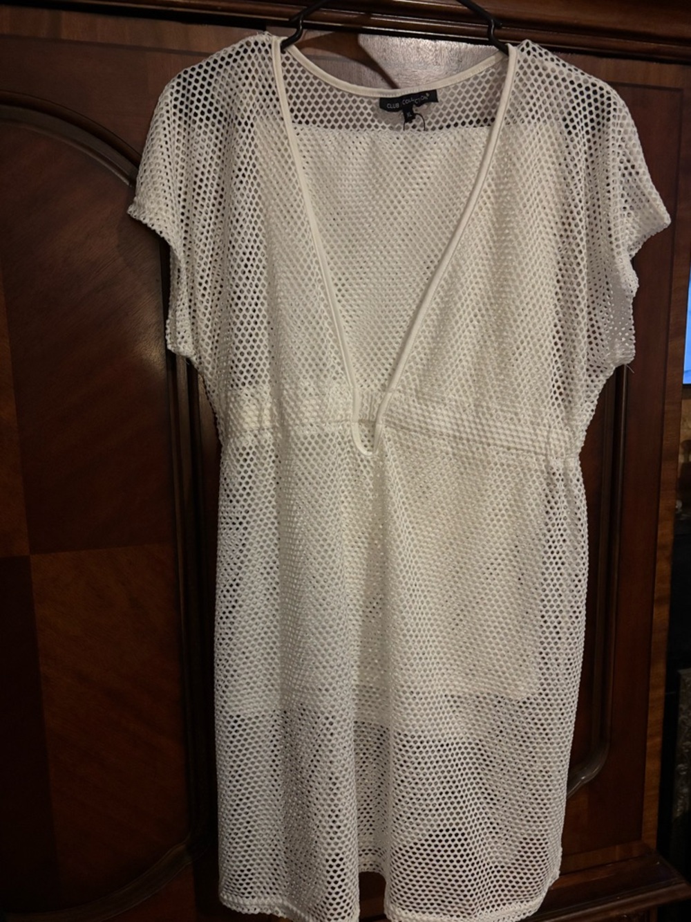 Club Z Collection White Mesh Beach Cover-Up set